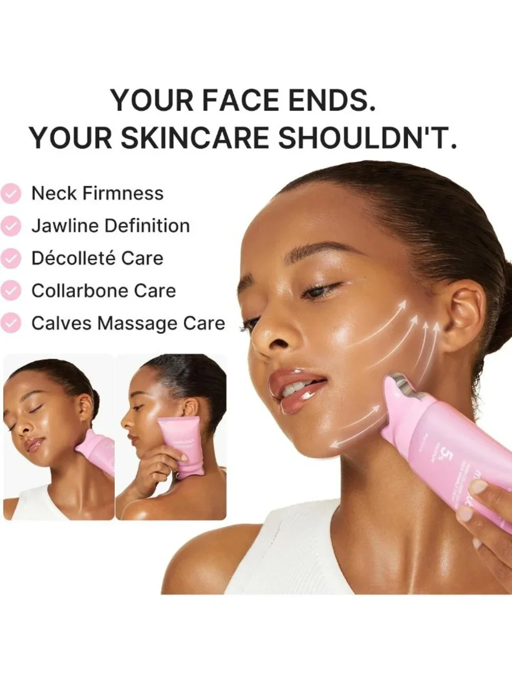 Firming Neck Wrinkle Cream with Gua Sha Massager | Contour & Smooth Fine Lines